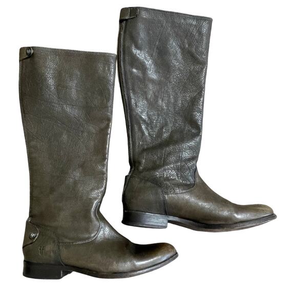 Frye Women's Melissa Button Tall Distressed Leather Boot' s Size 10B - Picture 5 of 7